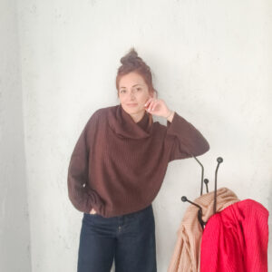 Γυναικεία oversize μπλούζα καφέ