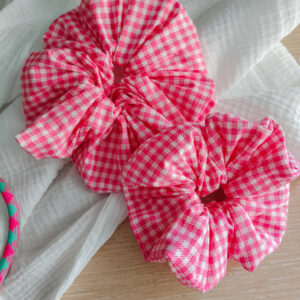 Scrunchies σετ stripe pink